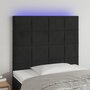 Voir la diapositive 1 : VIDAXL Tete de lit a LED Noir 100x5x118/128 cm Velours