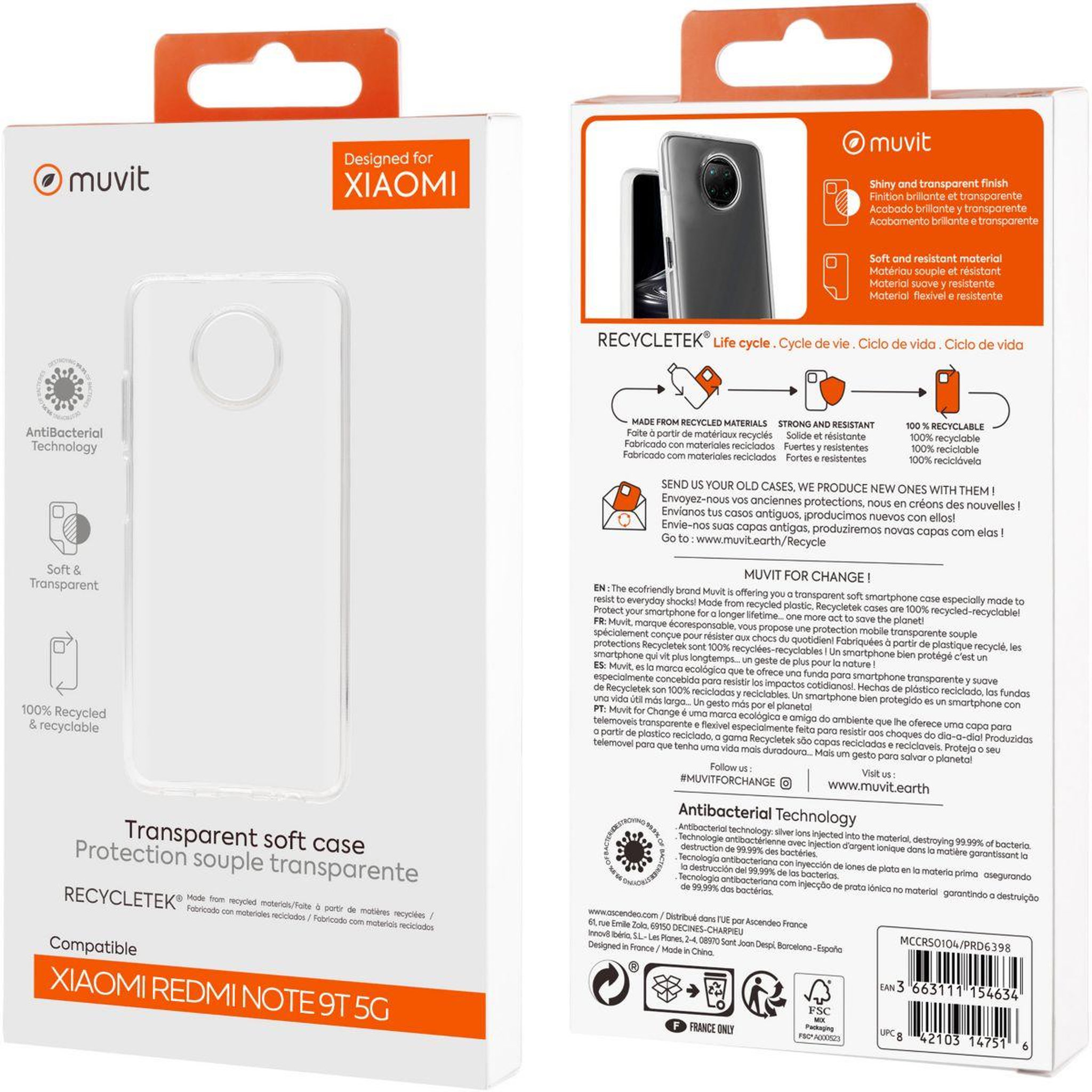 Voir la diapositive 3 : Muvit Coque xiaomi redmi note 9t souple transparent