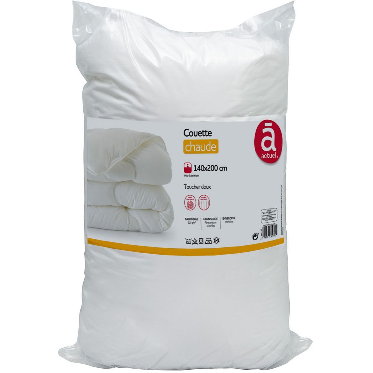 ACTUEL Couette chaude unie en microfibre BASIC 300 g/m²