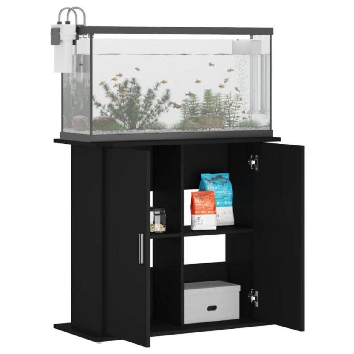 VIDAXL Support pour aquarium noir 81x36x73 cm bois d ingénierie