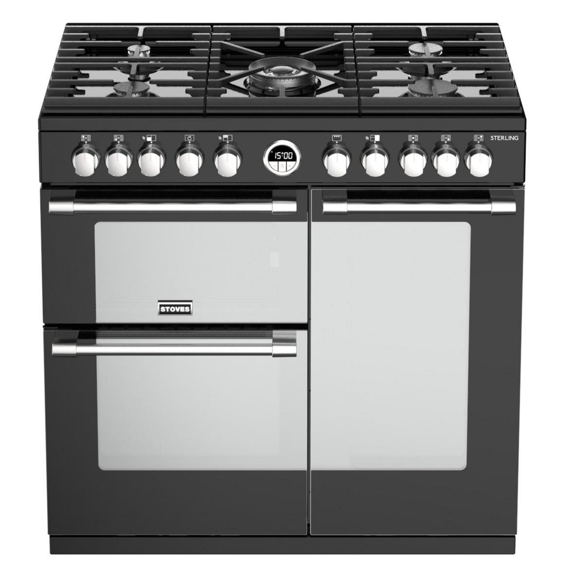 STOVES Piano de cuisson gaz 175l 5 feux noir - STERS90DFBL
