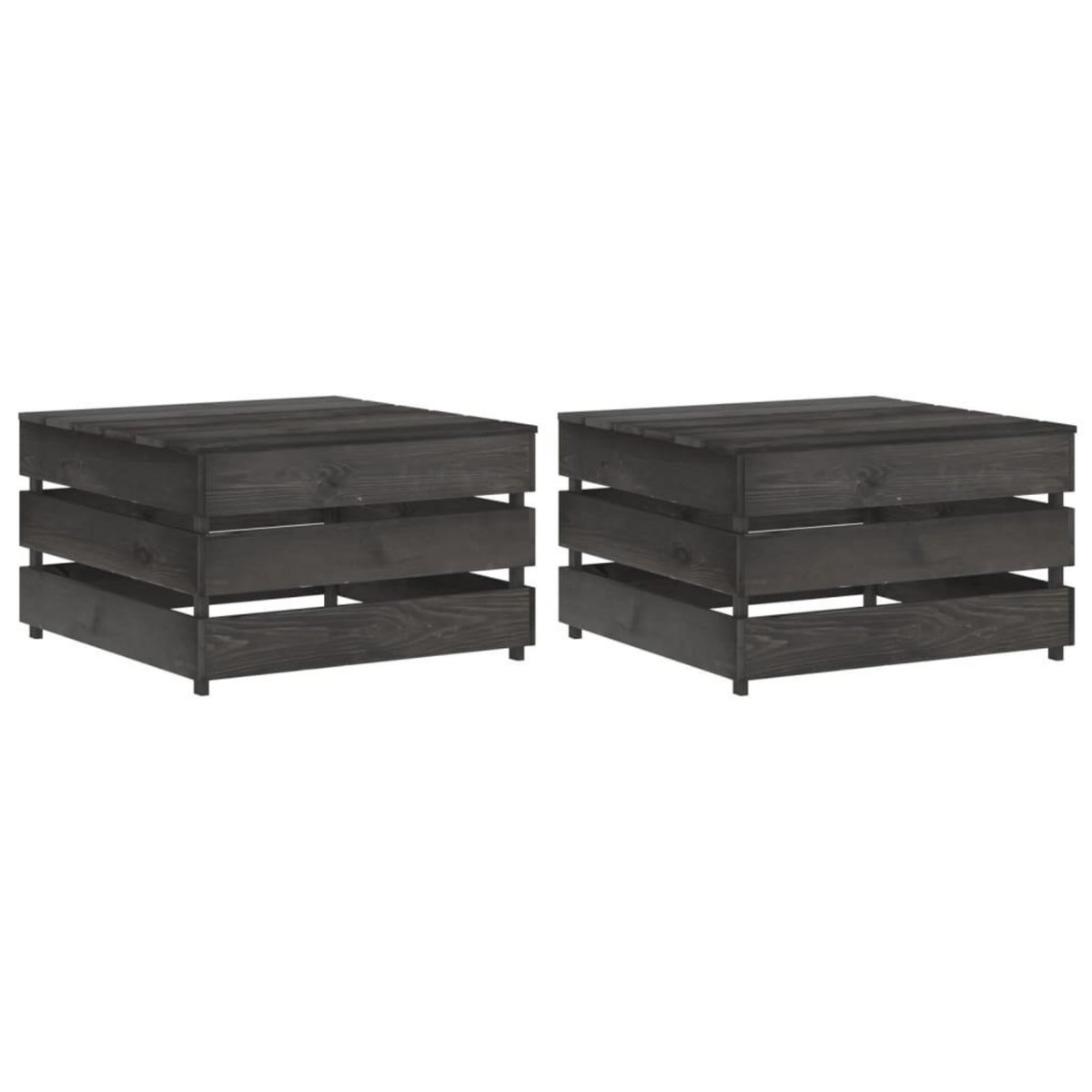 VIDAXL Tables palette de jardin 2 pcs Bois de pin impregne