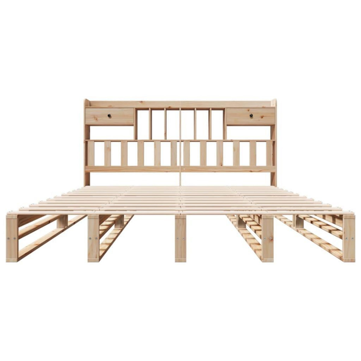VIDAXL Lit bibliotheque sans matelas 180x200 cm bois massif de pin