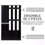 HOMCOM Ensemble de meubles d'entrée design contemporain : meuble chaussures, miroir et panneau porte-manteau panneaux de particules noir