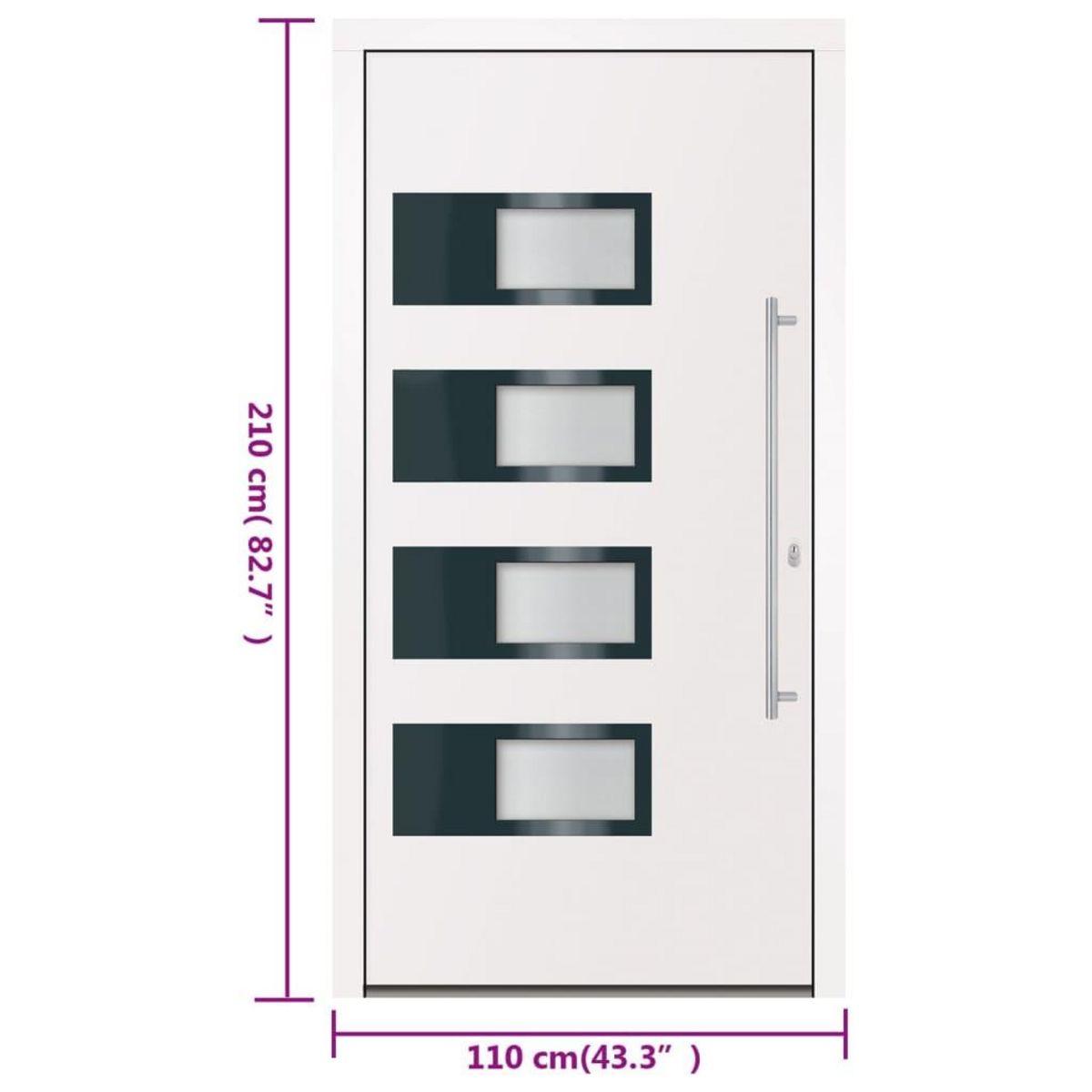 VIDAXL Porte d'entree Blanc 110x210 cm Aluminium et PVC