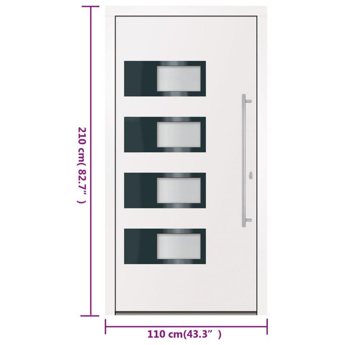 VIDAXL Porte d'entree Blanc 110x210 cm Aluminium et PVC