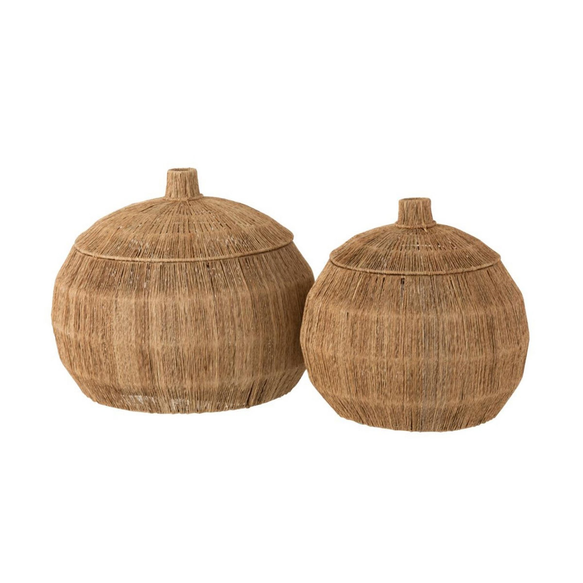 CALICOSY Set 2 Paniers Arrondis en Jute Naturel - DANTYA
