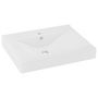 Voir la diapositive 2 : VIDAXL Lavabo avec trou de robinet Blanc mat 60x46 cm Ceramique
