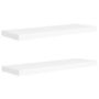 Voir la diapositive 2 : VIDAXL Etageres murales flottantes 2 pcs blanc 80x23,5x3,8 cm MDF