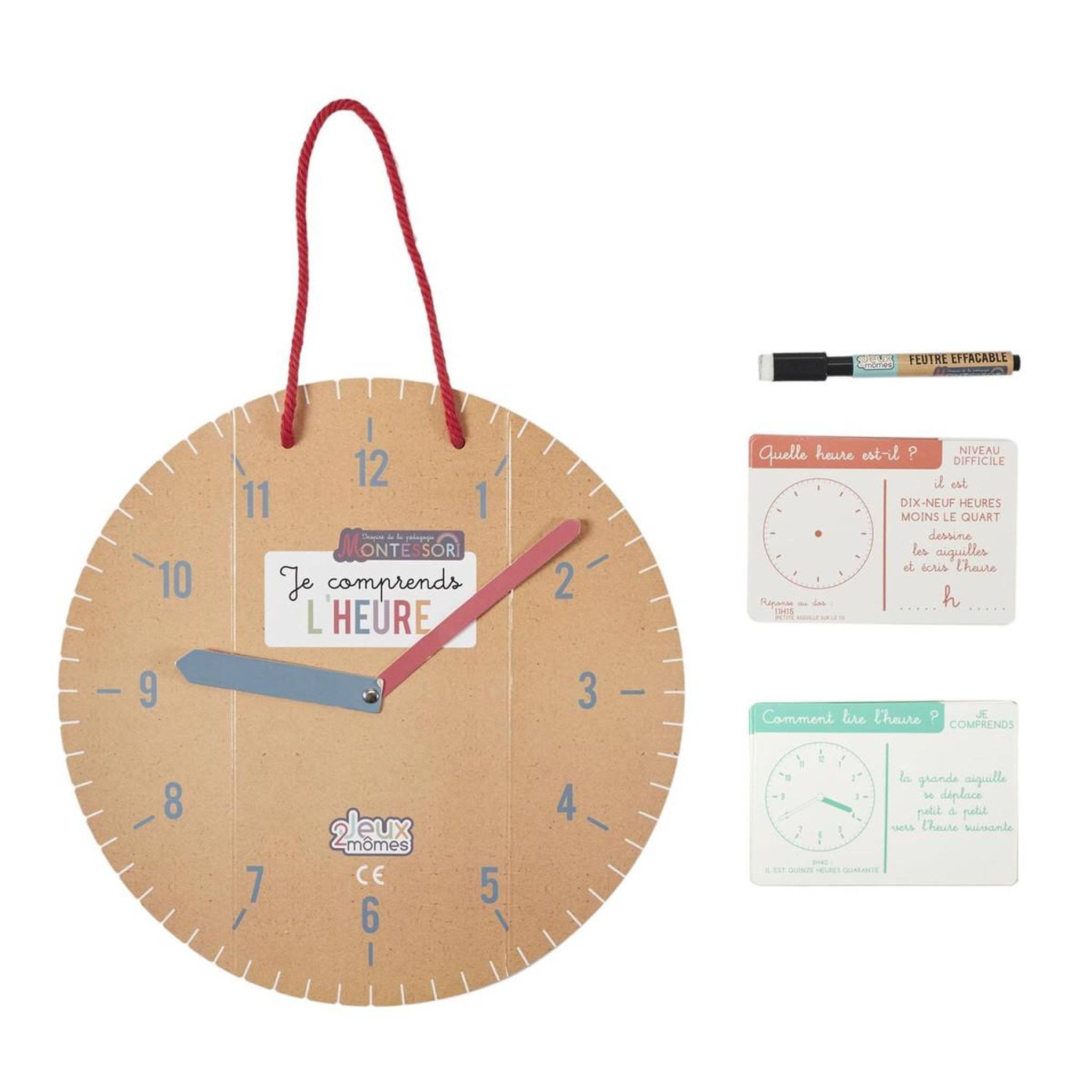 Voir la diapositive 2 : Jeux 2 momes Jeu éducatif  je comprends l'heure  11cm multicolore