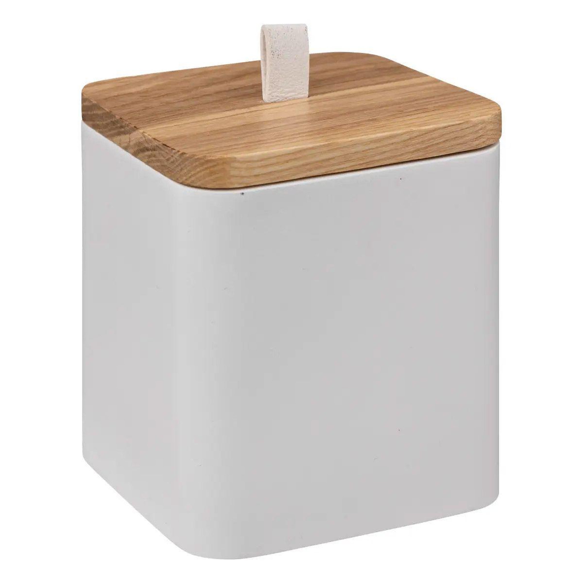 Voir la diapositive 1 : FIVE Pot à coton en résine  natureo  9cm blanc