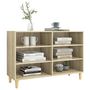 Voir la diapositive 3 : VIDAXL Buffet chene sonoma 103,5x35x70 cm bois d'ingenierie
