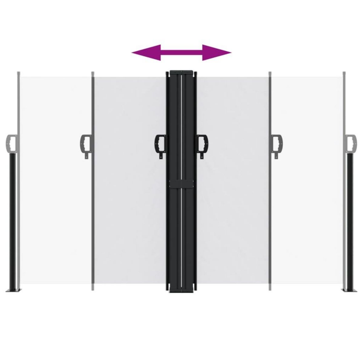 VIDAXL Auvent lateral retractable blanc 160x600 cm