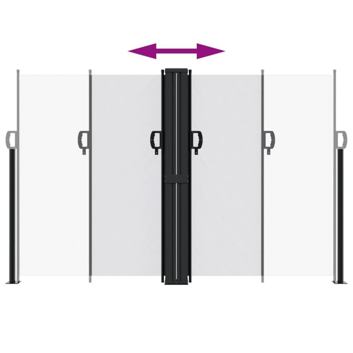 VIDAXL Auvent lateral retractable blanc 160x600 cm