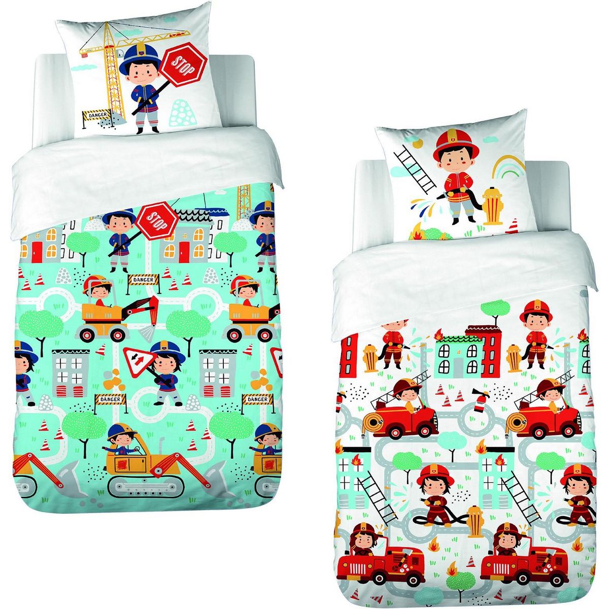 Home collection Parure de couette 2pcs 140x200cm better coton bci adouci fuego