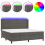 Voir la diapositive 2 : VIDAXL Sommier a lattes de lit matelas et LED Gris fonce 200x200 cm