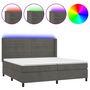 Voir la diapositive 2 : VIDAXL Sommier a lattes de lit matelas et LED Gris fonce 200x200 cm