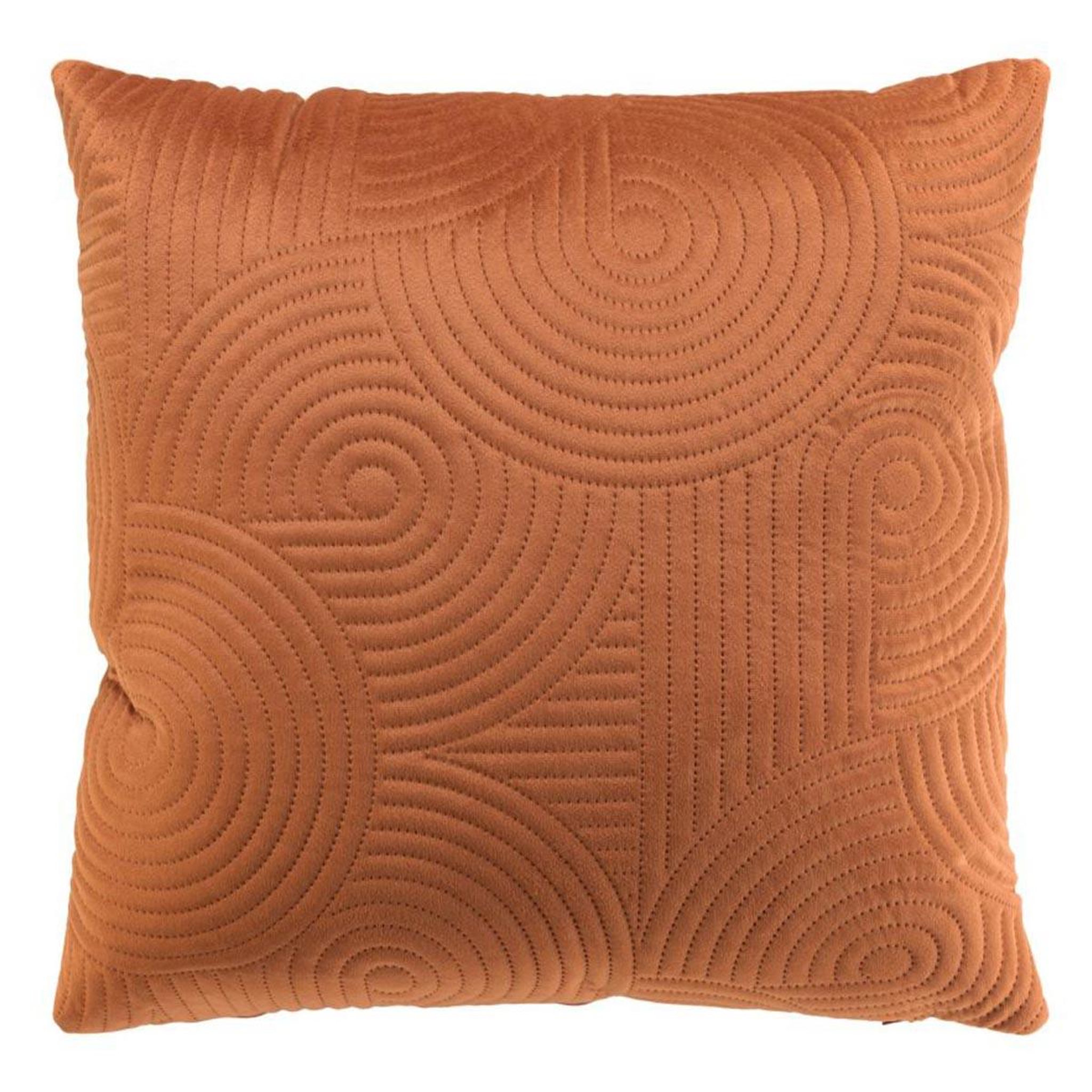 Douceur d'Intérieur Housse de coussin en velours  circles  40x40cm terracotta