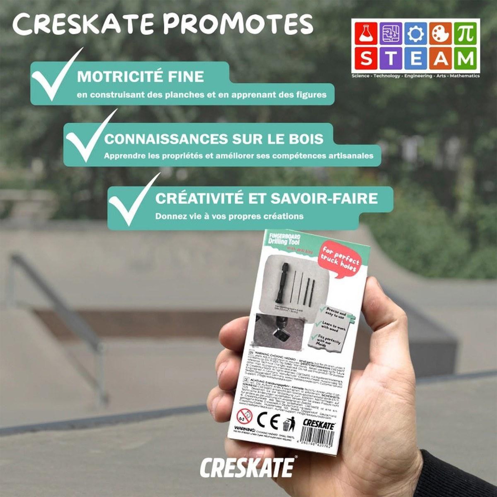 Voir la diapositive 5 : CRESKATE - Outil de Perçage pour Fingerboard