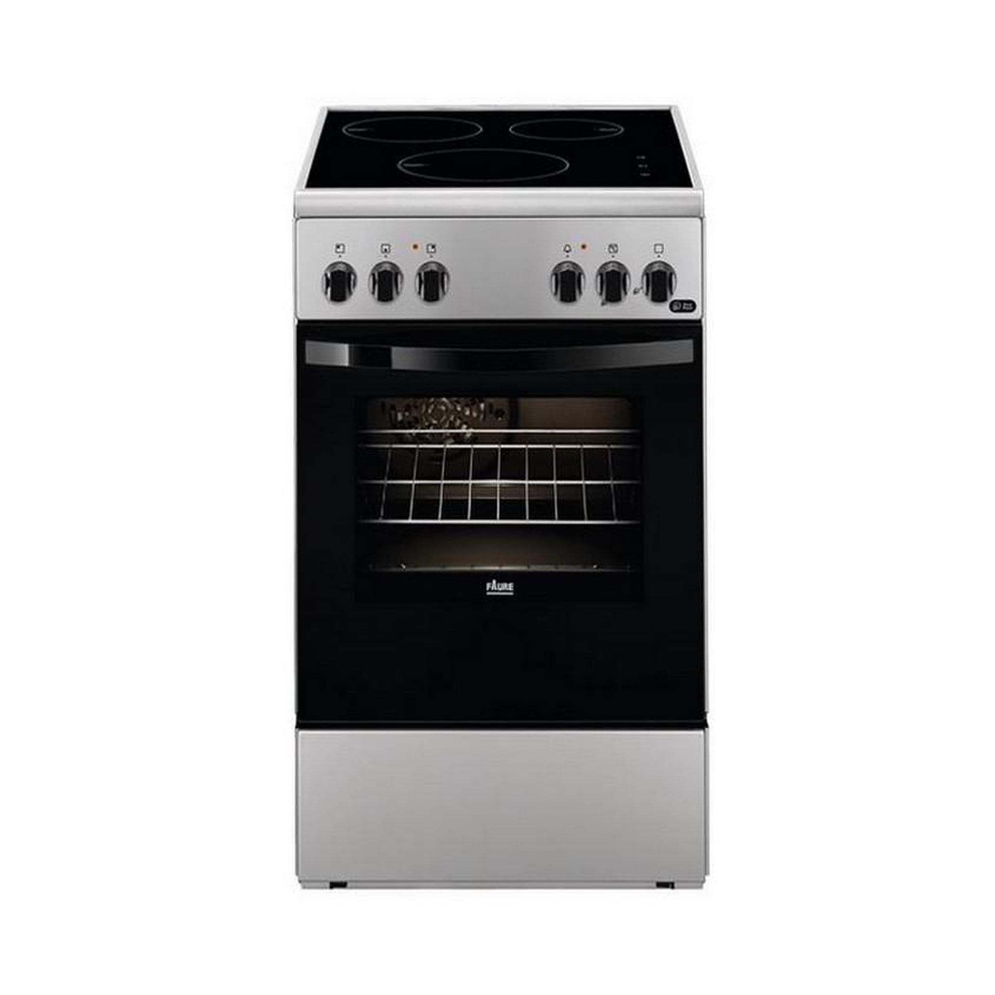 Voir la diapositive 1 : FAURE Cuisinière induction 54l 3 feux silver - fci553gcsa