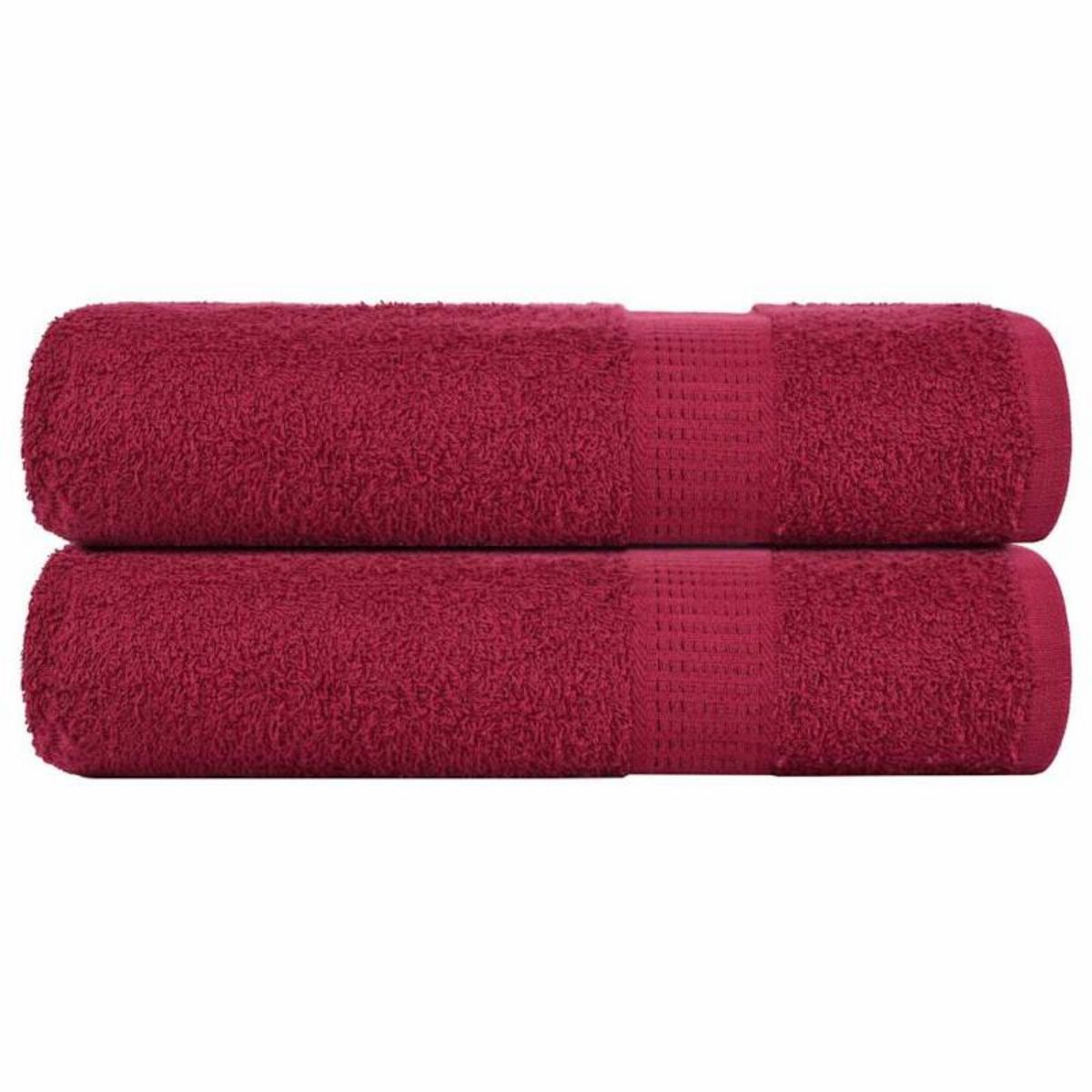 VIDAXL Essuie mains 2 pcs bordeaux 50x100 cm 360 g m² 100% coton