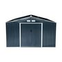Voir la diapositive 2 : SWEEEK Abri de jardin en métal - Slack - 12.99 m² anthracite - Deux portes coulissantes. kit de fixation sol inclus. L 341 x 386 x 211cm