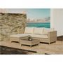 Voir la diapositive 3 : MARKET24 Salon de jardin en résine tressée avec coussins - 4 personnes - CUBA - Beige