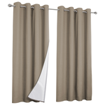ID MARKET Lot de 2 rideaux thermiques taupe 135x240 cm
