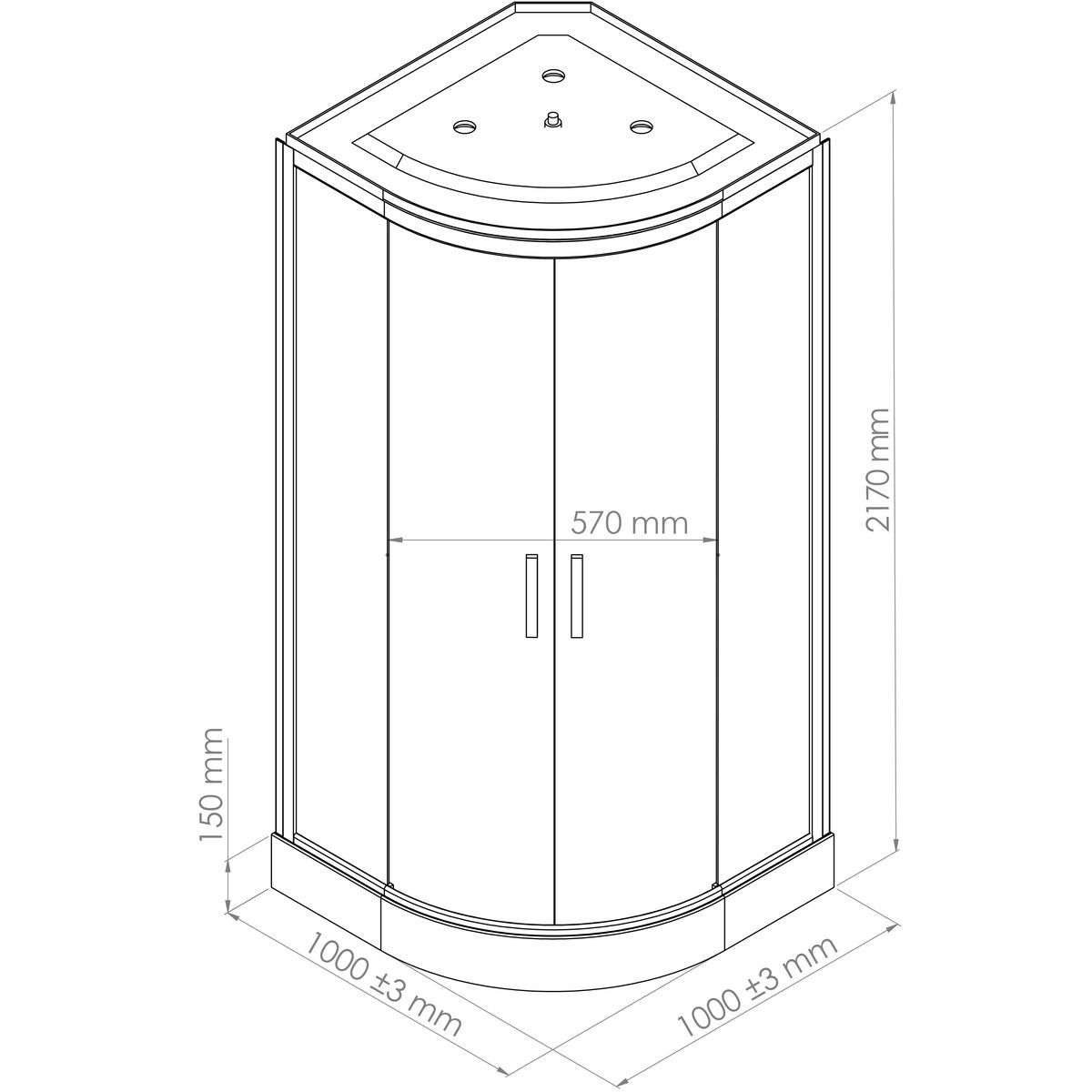 ONDEE SKADI cabine hydro 1/4C 100cm