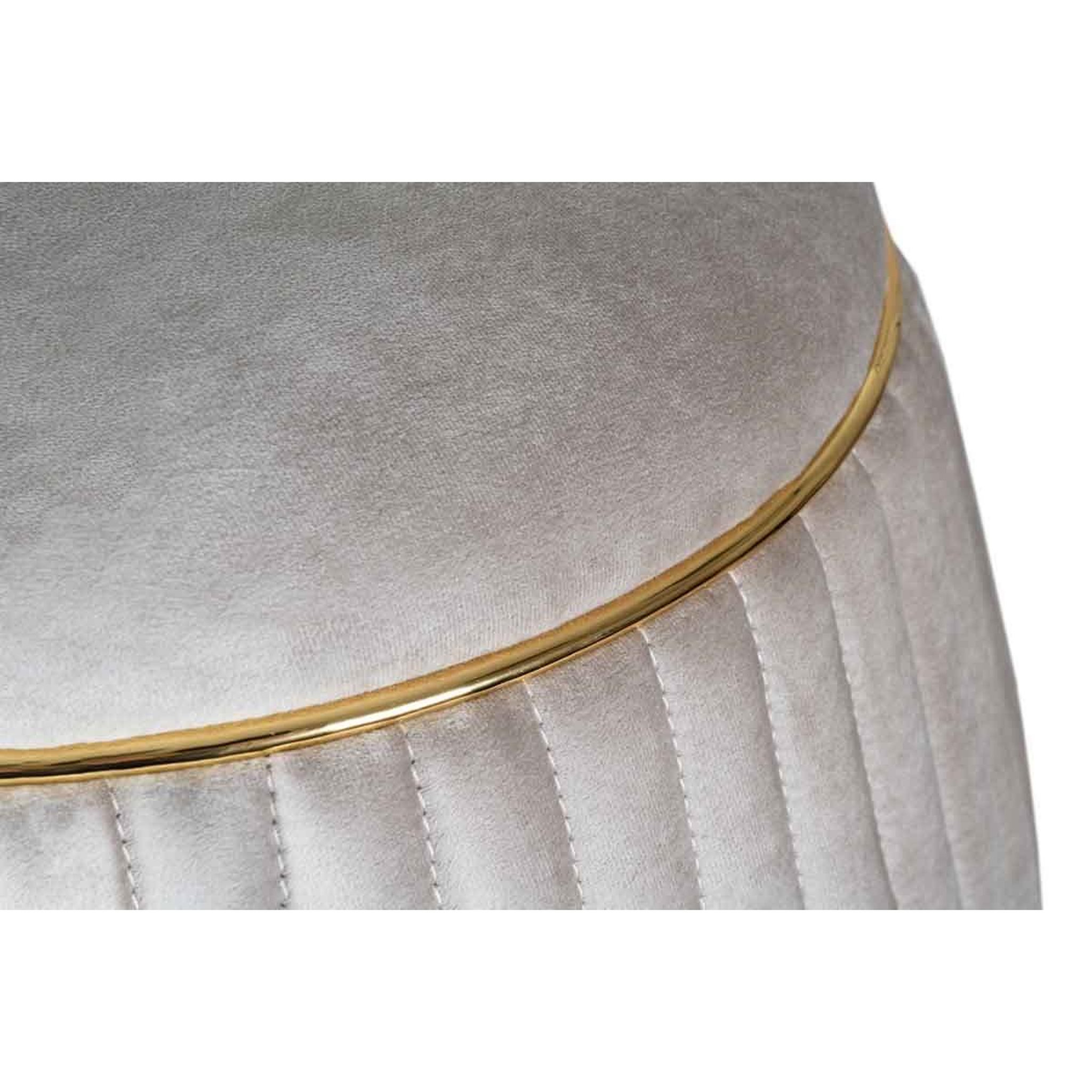 Voir la diapositive 4 : Paris Prix Pouf rond design  doric  53cm taupe & or
