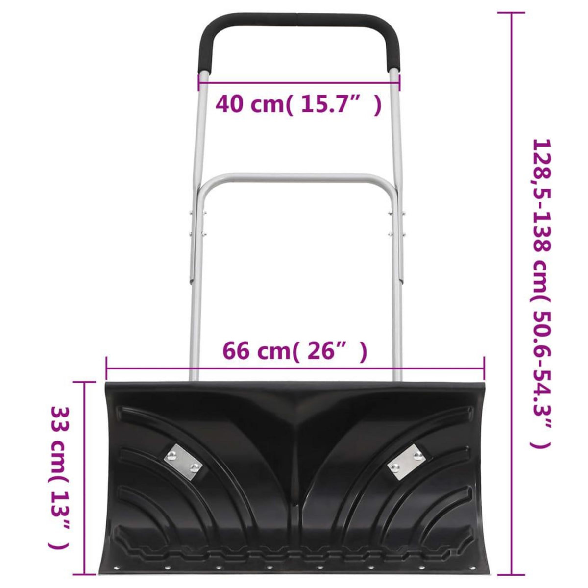 VIDAXL Pelle a neige avec poignee extensible noir 66 cm lame en acier