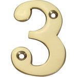 CENTRALE BRICO Chiffre 3 en laiton poli H.5.1 x l.3.5 cm