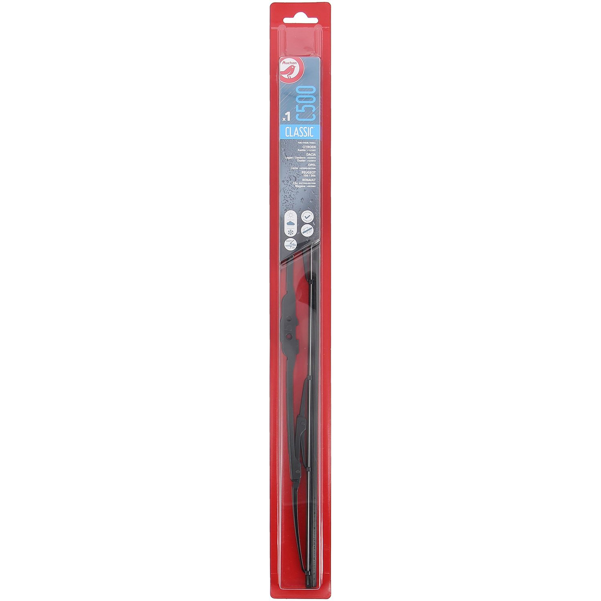 Voir la diapositive 2 : AUCHAN Balai d'essuie-glace C500 51cm pour CITROËN DACIA OPEL PEUGEOT RENAULT
