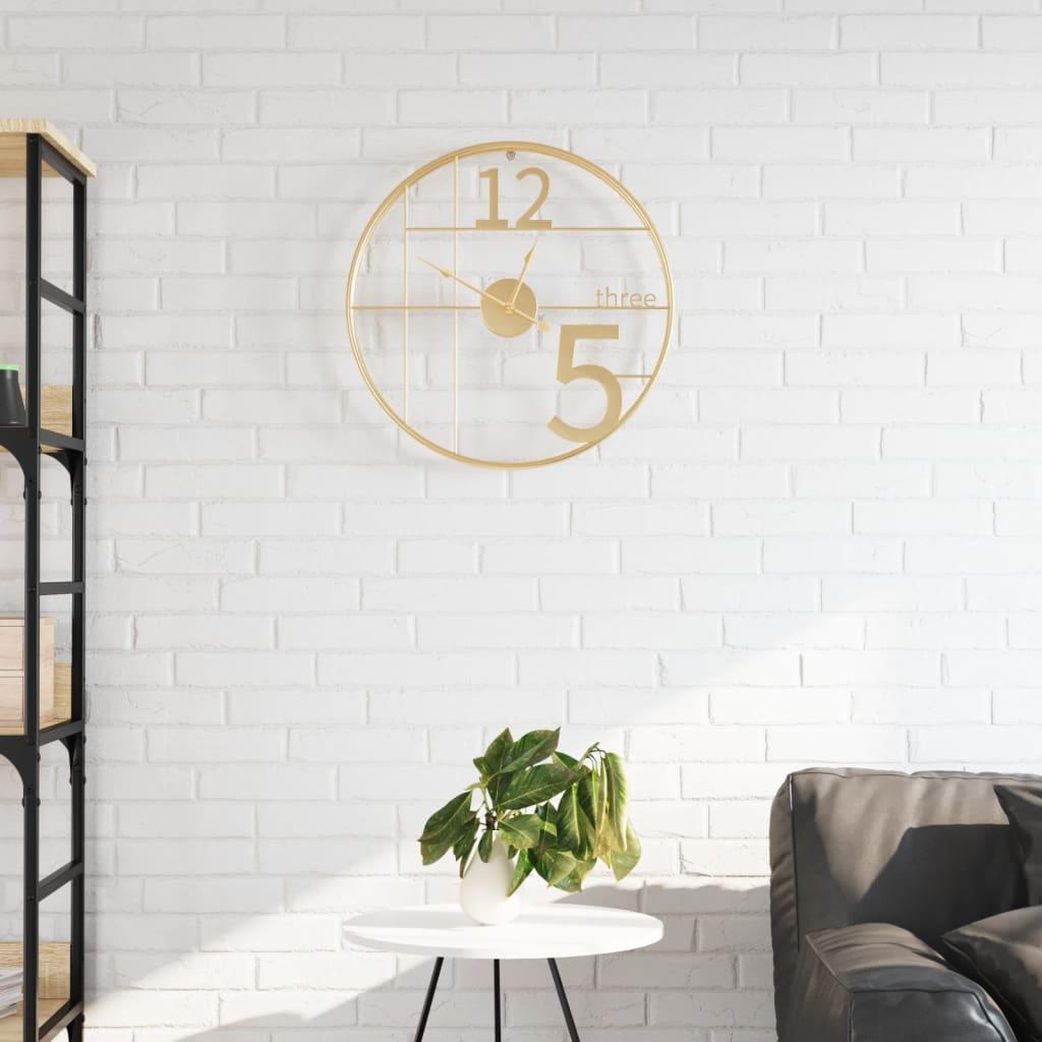 VIDAXL Horloge murale dore Ø50 cm fer