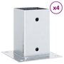 Voir la diapositive 2 : VIDAXL Bases de poteau carrees 4 pcs argent 91x91 mm acier galvanise