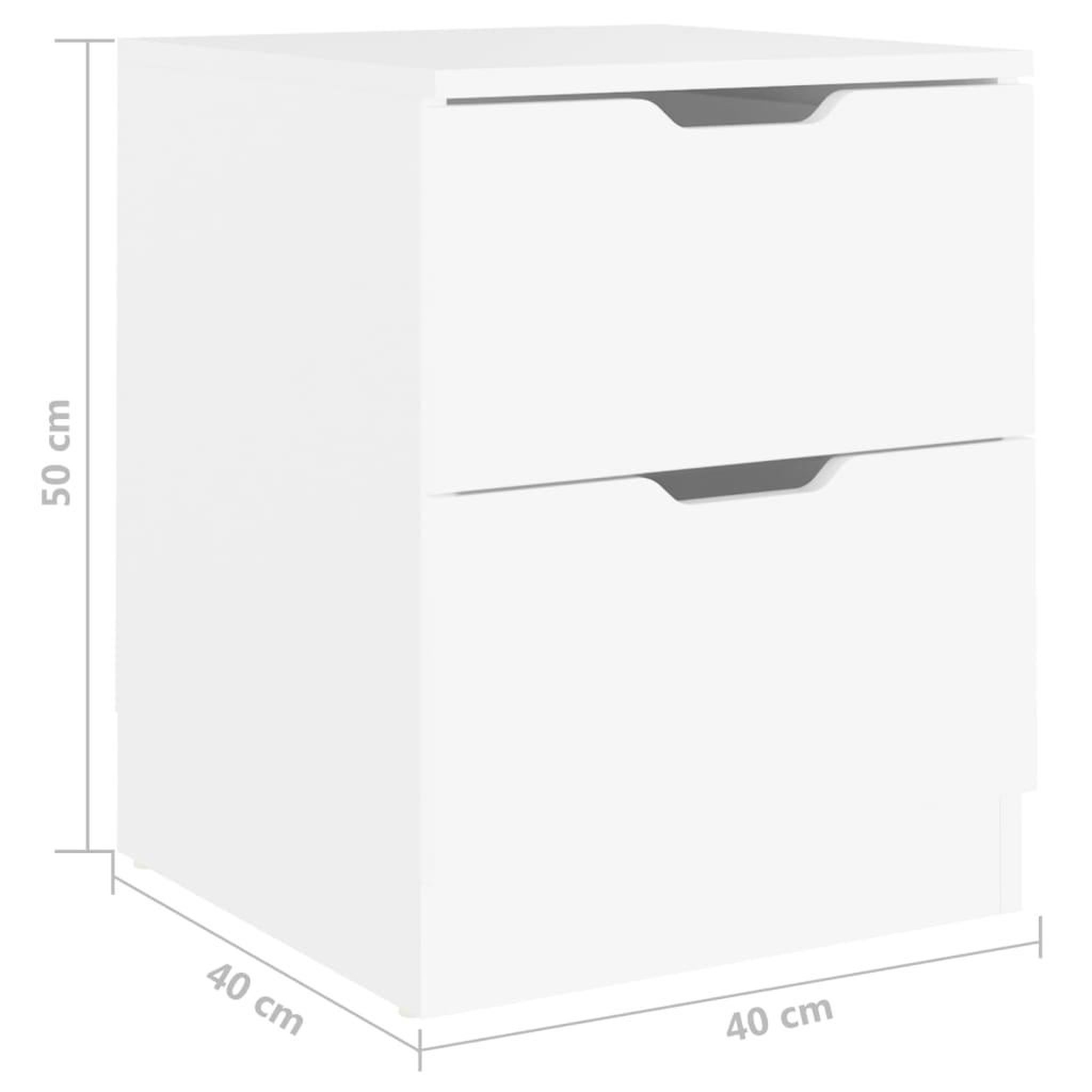 Voir la diapositive 6 : VIDAXL Tables de chevet 2 pcs blanc 40x40x50 cm bois d'ingenierie