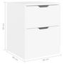 Voir la diapositive 6 : VIDAXL Tables de chevet 2 pcs blanc 40x40x50 cm bois d'ingenierie