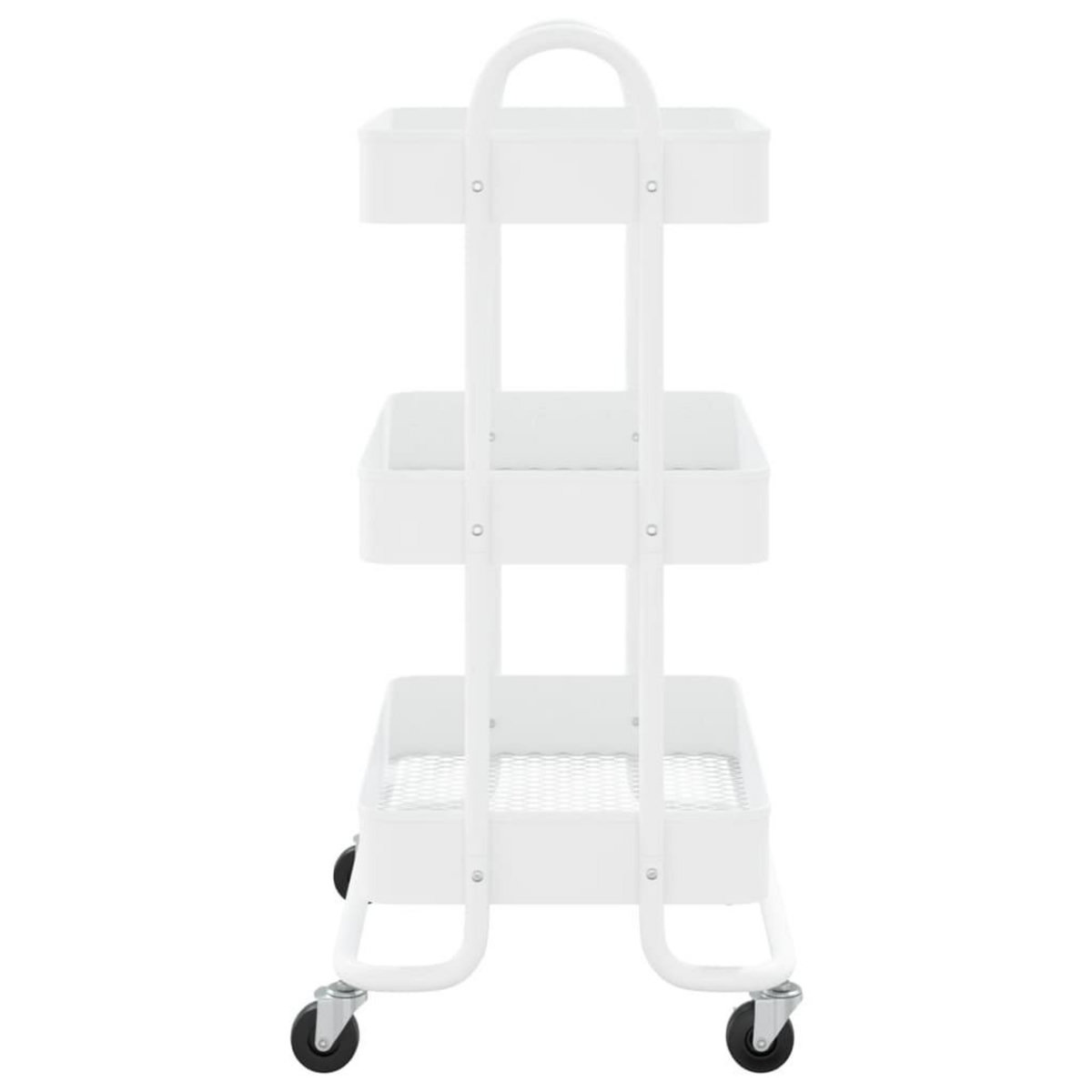 VIDAXL Chariot a 3 niveaux Blanc 43x34x79 cm Acier