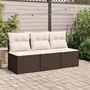 Voir la diapositive 3 : VIDAXL Canape de jardin avec coussins 3 places brun resine tressee