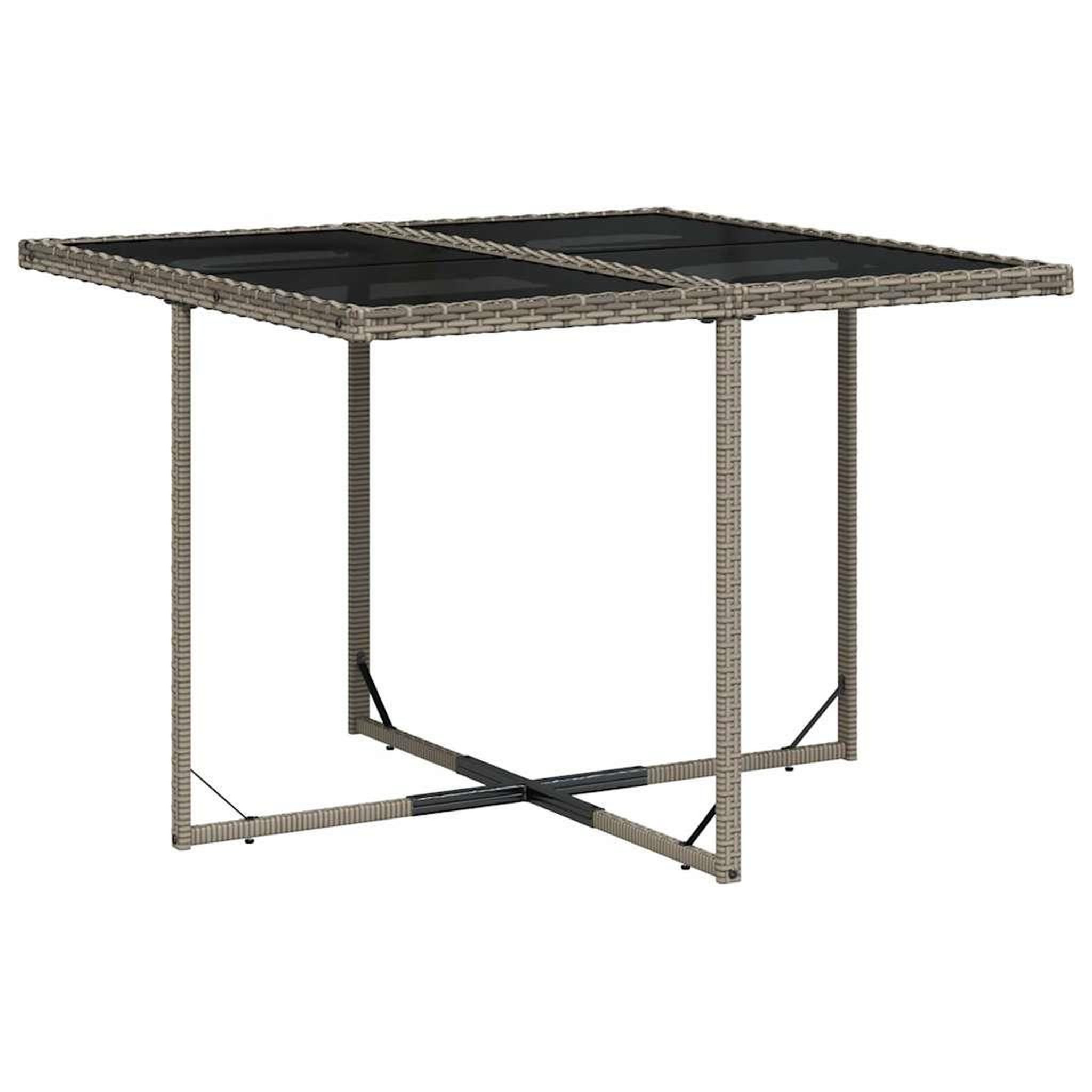 Voir la diapositive 3 : VIDAXL Ensemble a manger de jardin 9 pcs coussins gris resine tressee