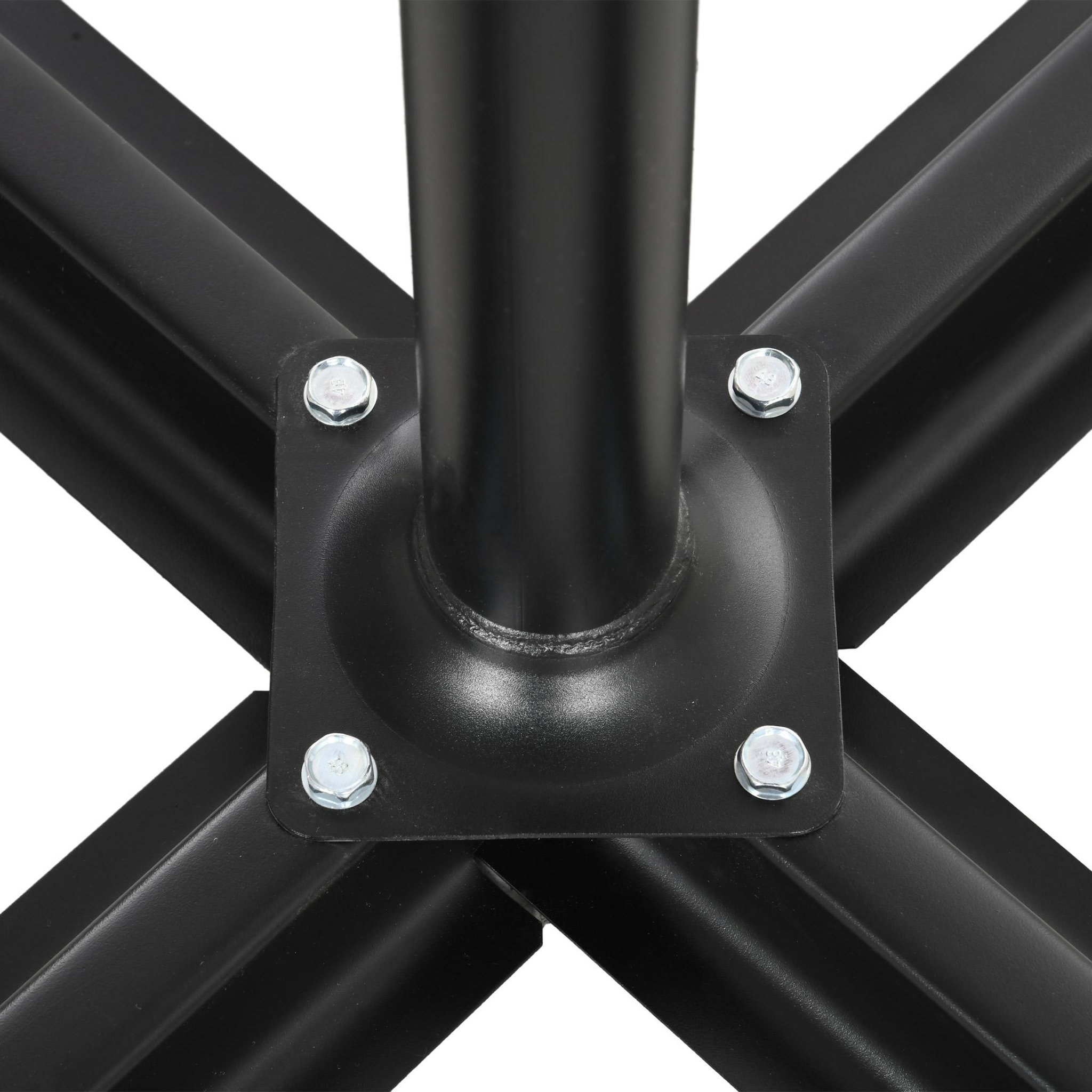 Voir la diapositive 5 : OUTSUNNY Parasol déporté grande taille dim. Ø2,95 x 2,6H m manivelle pied en croix 8 baleines gris