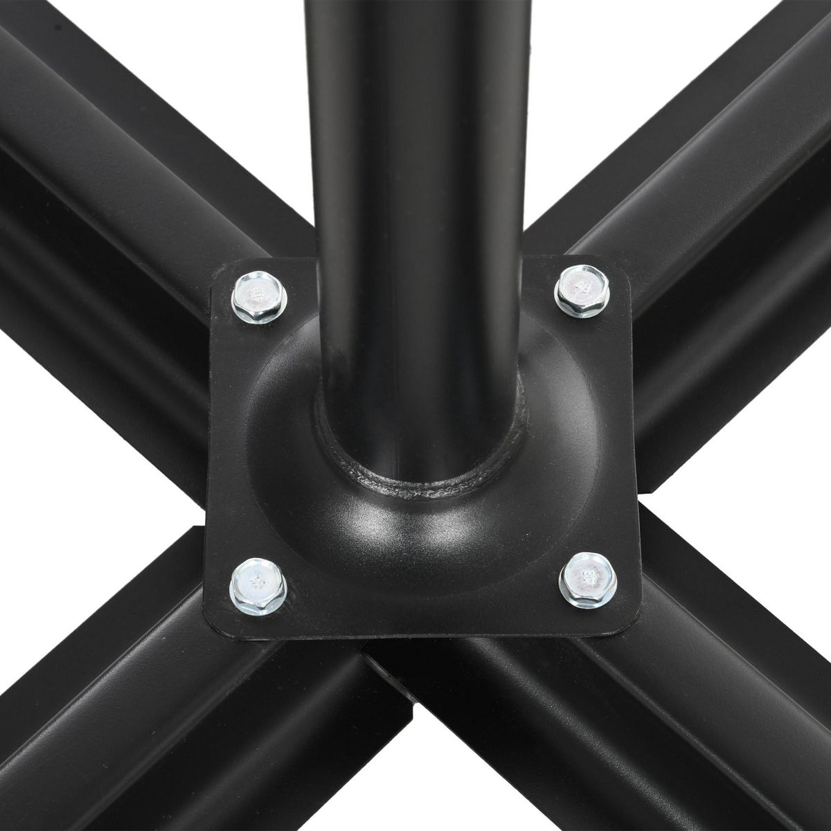 OUTSUNNY Parasol déporté grande taille dim. Ø2,95 x 2,6H m manivelle pied en croix 8 baleines gris