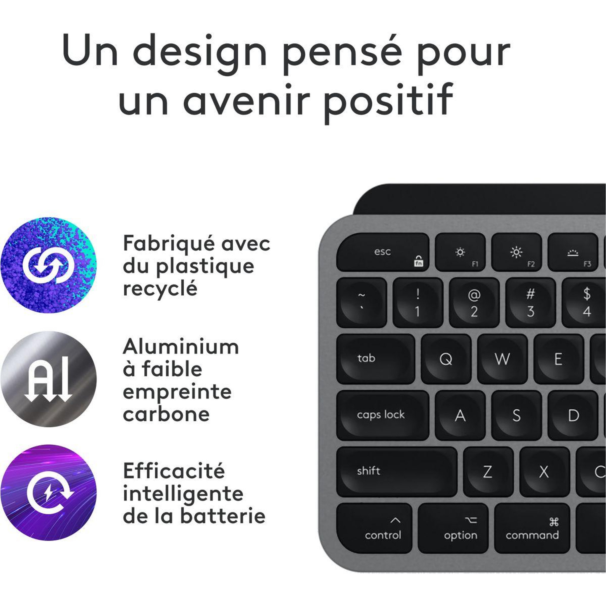 Voir la diapositive 5 : Logitech Clavier sans fil MX Keys S for Mac Gris Sideral