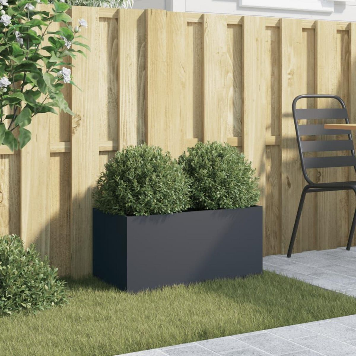 VIDAXL Jardiniere anthracite 62x30x29 cm acier
