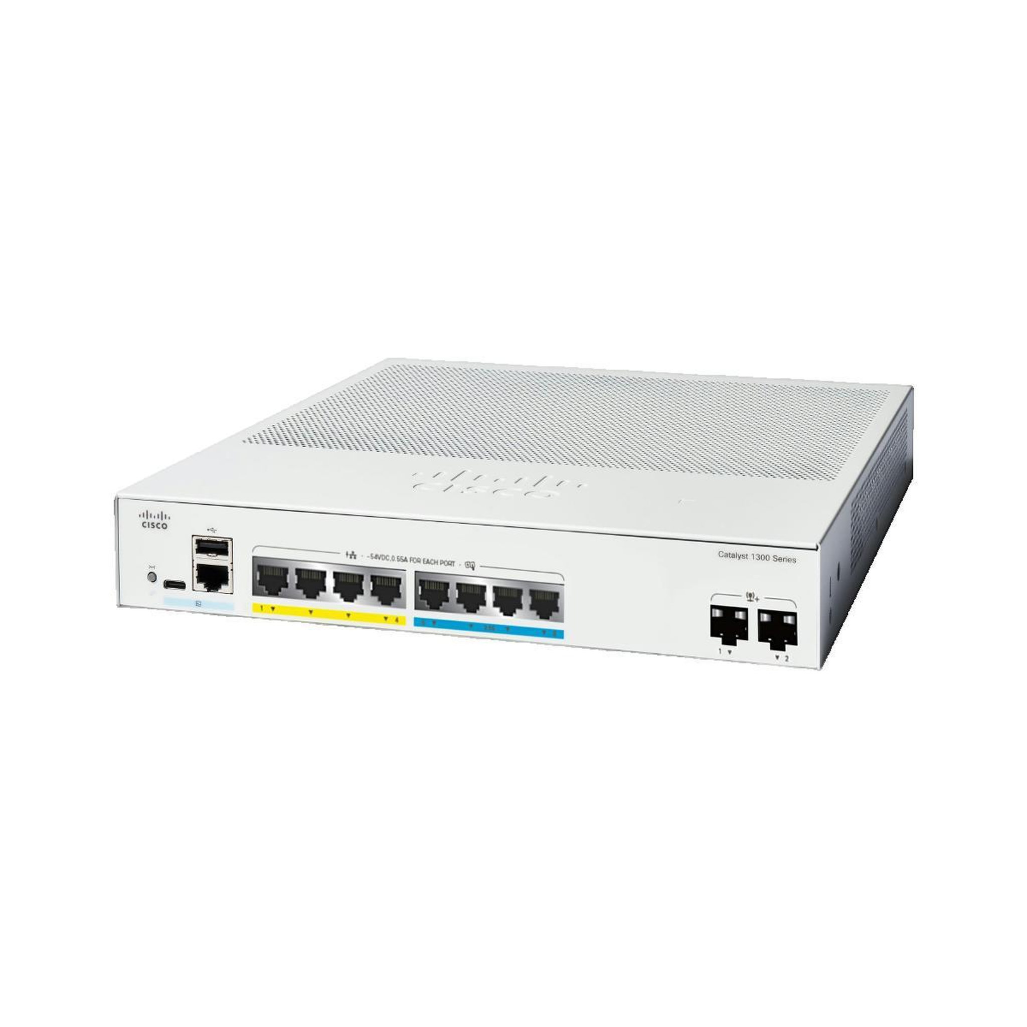 Voir la diapositive 2 : Cisco Commutateur Cisco Catalyst 1300-8MGP-2X 8 ports Gigabit Ethernet et 2 ports SFP+