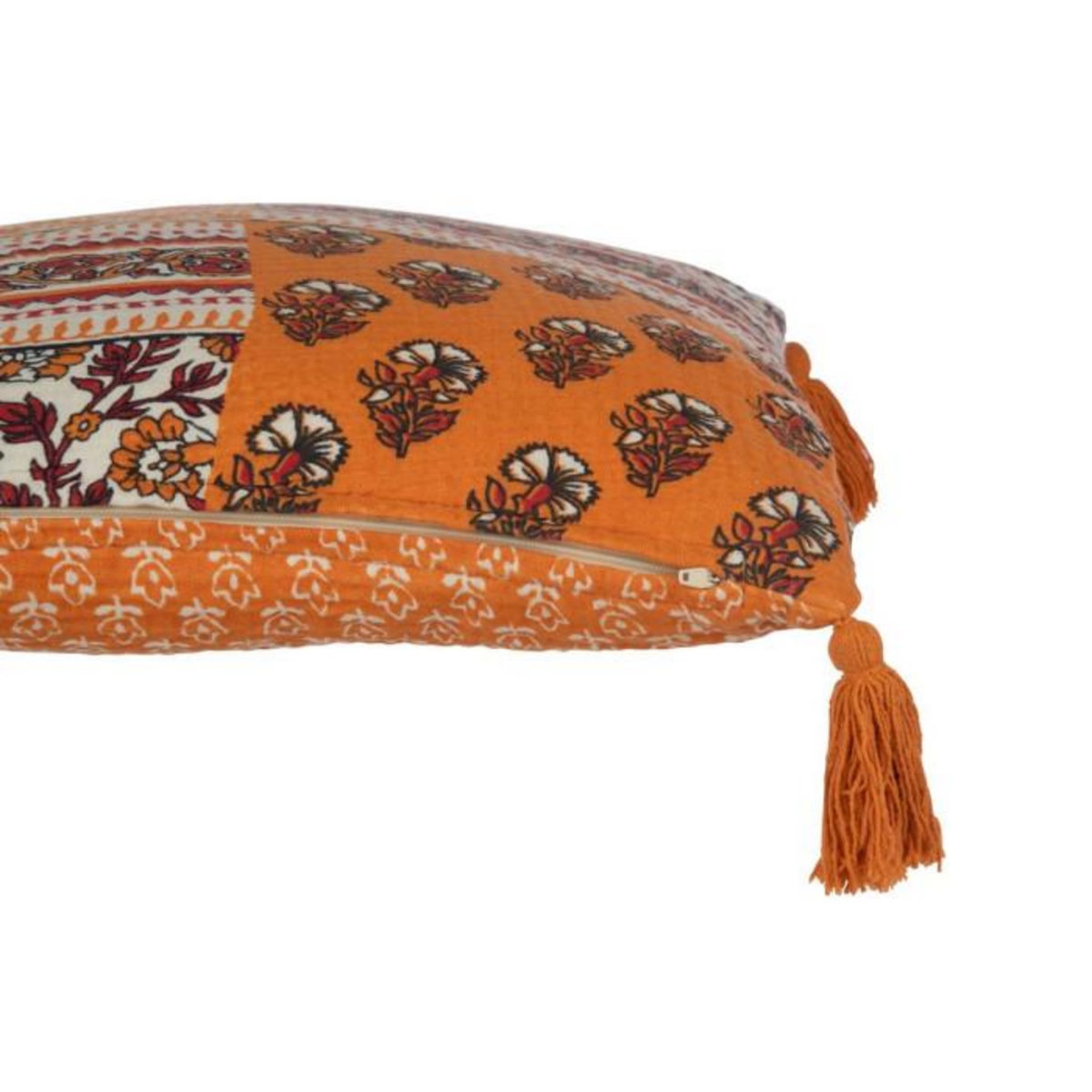 Paris Prix Coussin à Pompons Fleurs  Mexican  45x45cm Orange