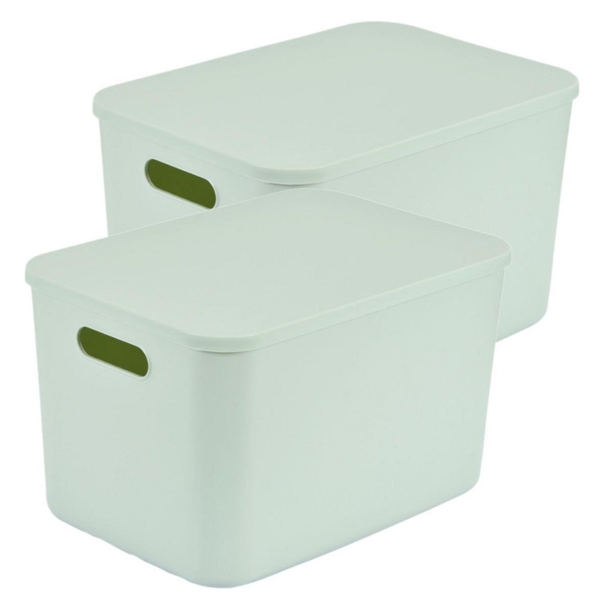 HOMEA Lot de 2 boîtes avec couvercle CHROMACASE