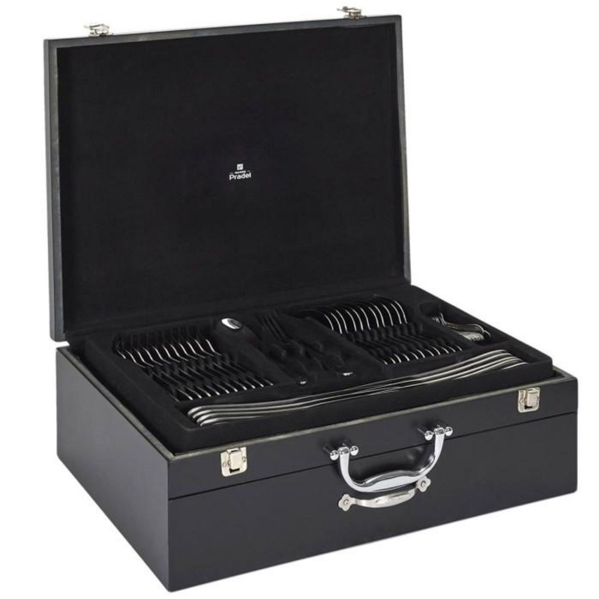 Paris Prix Ménagère 84 Pièces  Coffret Bois  45cm Noir