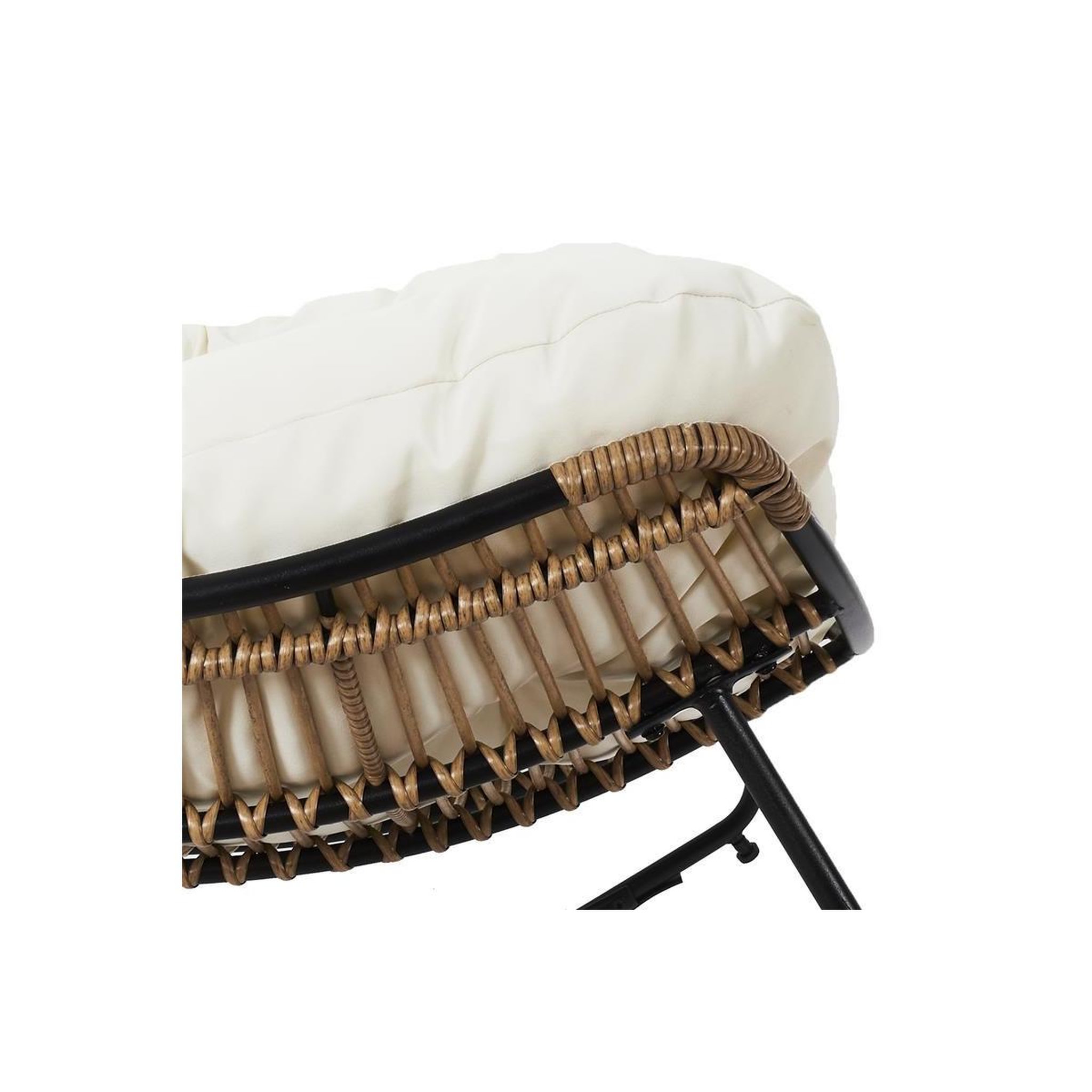 Voir la diapositive 4 : The Home Deco Factory Fauteuil à bascule & coussin  tulum  114cm beige