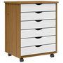 Voir la diapositive 1 : VIDAXL Armoire roulante avec tiroirs MOSS bois de pin marron miel